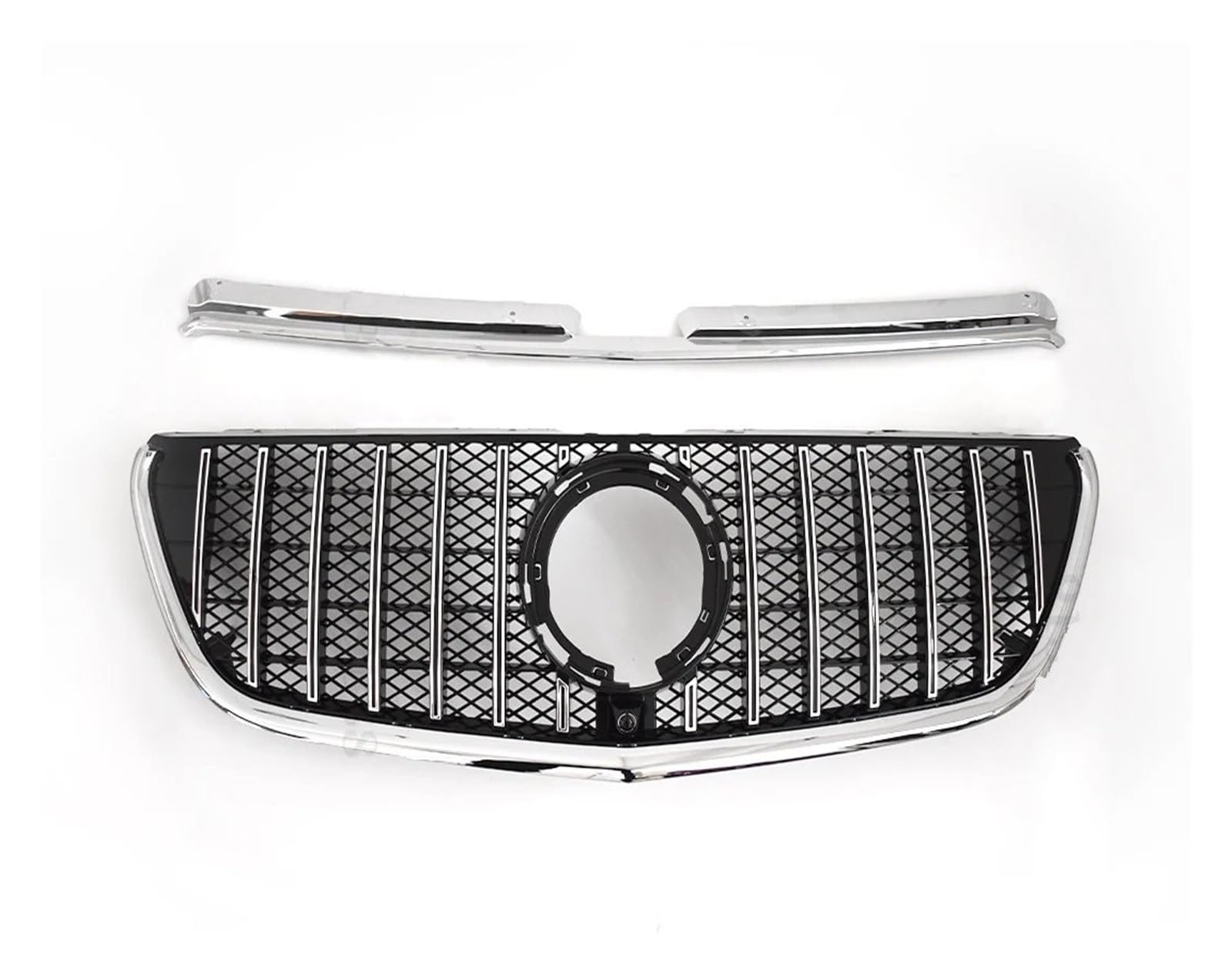 Frontgrills Für Benz W447 Vito 2015-2023 GT GTR Diamant Stil Front Stoßstange Kühlergrill Einlass Mesh Grill Gitter Styling Tuning Front Bumper Grille(2020-2023 GT Silvery) von TPSOBRU