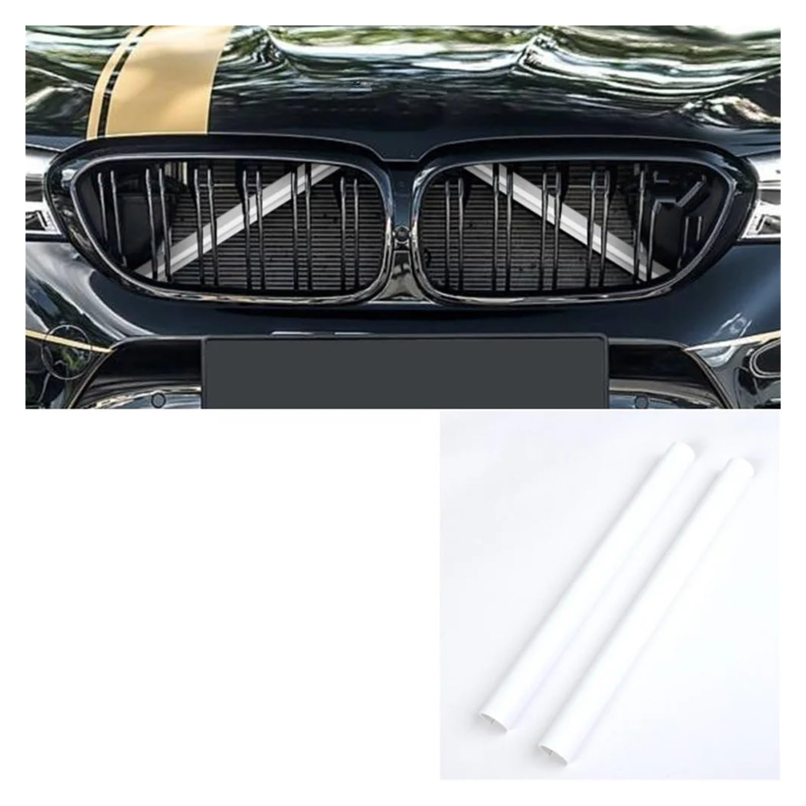 Frontgrills Für F10 F11 F02 F30 F32 F44 Serie Auto Sport Styling Dekoration Abdeckrahmen F20 F21 F22 F23 Kühlergrill Zierleisten Front Bumper Grille(Weiß) von TPSOBRU