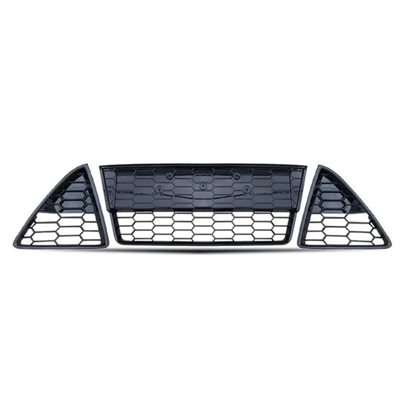 Frontgrills Für Ford Für Focus 2012 2013 2014 Frontstoßstange Unterer Kühlergrill Renngrill Grills Wabengitter Glänzend Matt Schwarz Mesh Front Bumper Grille(Honeycomb 3 Pcs) von TPSOBRU