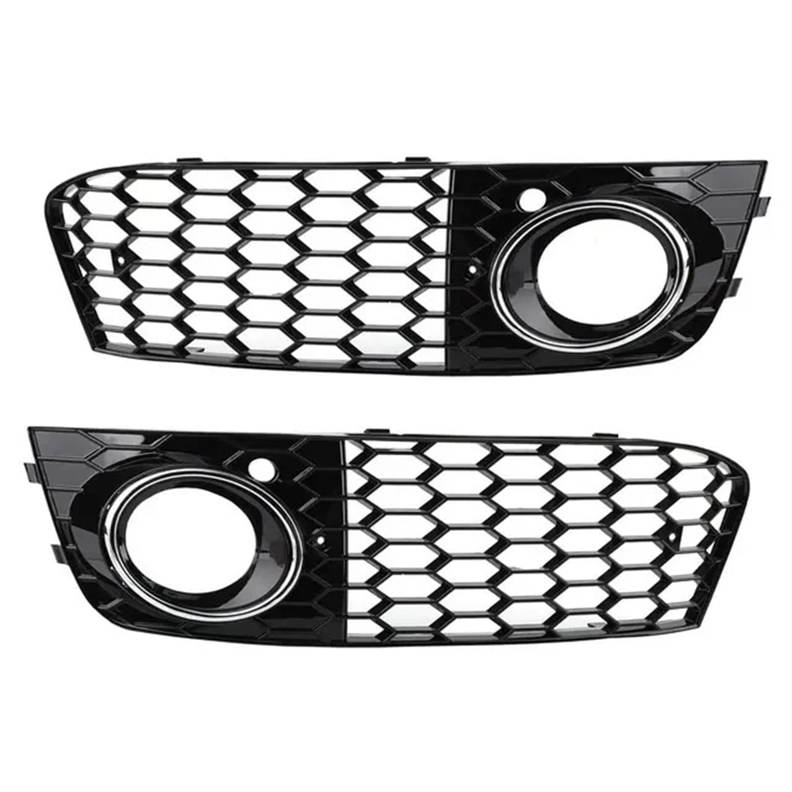 Frontgrills Für Für A4 B8 2008-2012 RS4 Stil Kühlergrill Nebelscheinwerfer Abdeckung 8KD807682 8KD807681Honeycomb Auto Front Grill Mesh Front Bumper Grille(Chrome) von TPSOBRU