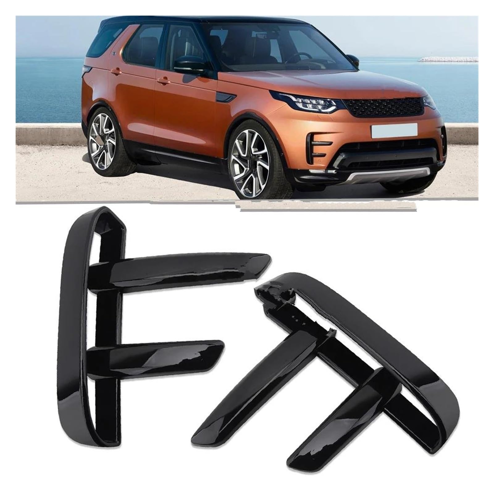 Frontgrills Für Land Für Rover Für Discovery 5 2017-2019 Nebelscheinwerferabdeckung Frontstoßstange Nebelscheinwerferverkleidung Schwarz Vent Trim LR082889 Front Bumper Grille(Pair) von TPSOBRU