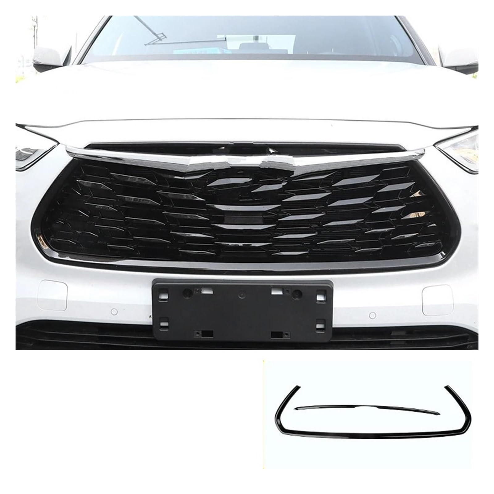 Frontgrills Für Toyota Für Highlander XU70 2023 2021 2022 Auto Kühlergrill Dekoration Patch Net Alle Sterne Paste Front Bumper Grille(Type D) von TPSOBRU