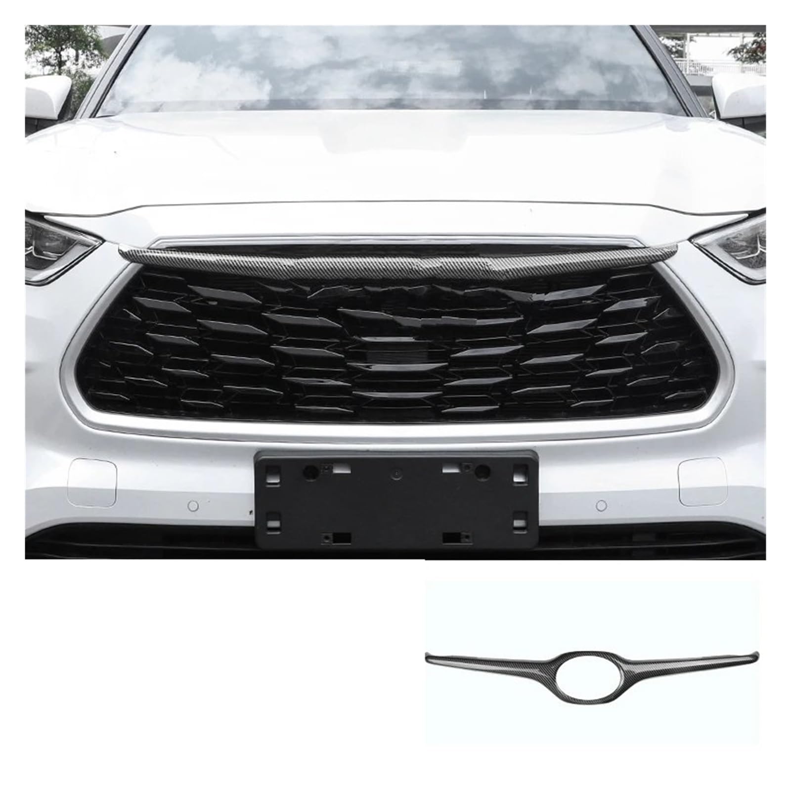 Frontgrills Für Toyota Für Highlander XU70 2023 2021 2022 Auto Kühlergrill Dekoration Patch Net Alle Sterne Paste Front Bumper Grille(Type K) von TPSOBRU