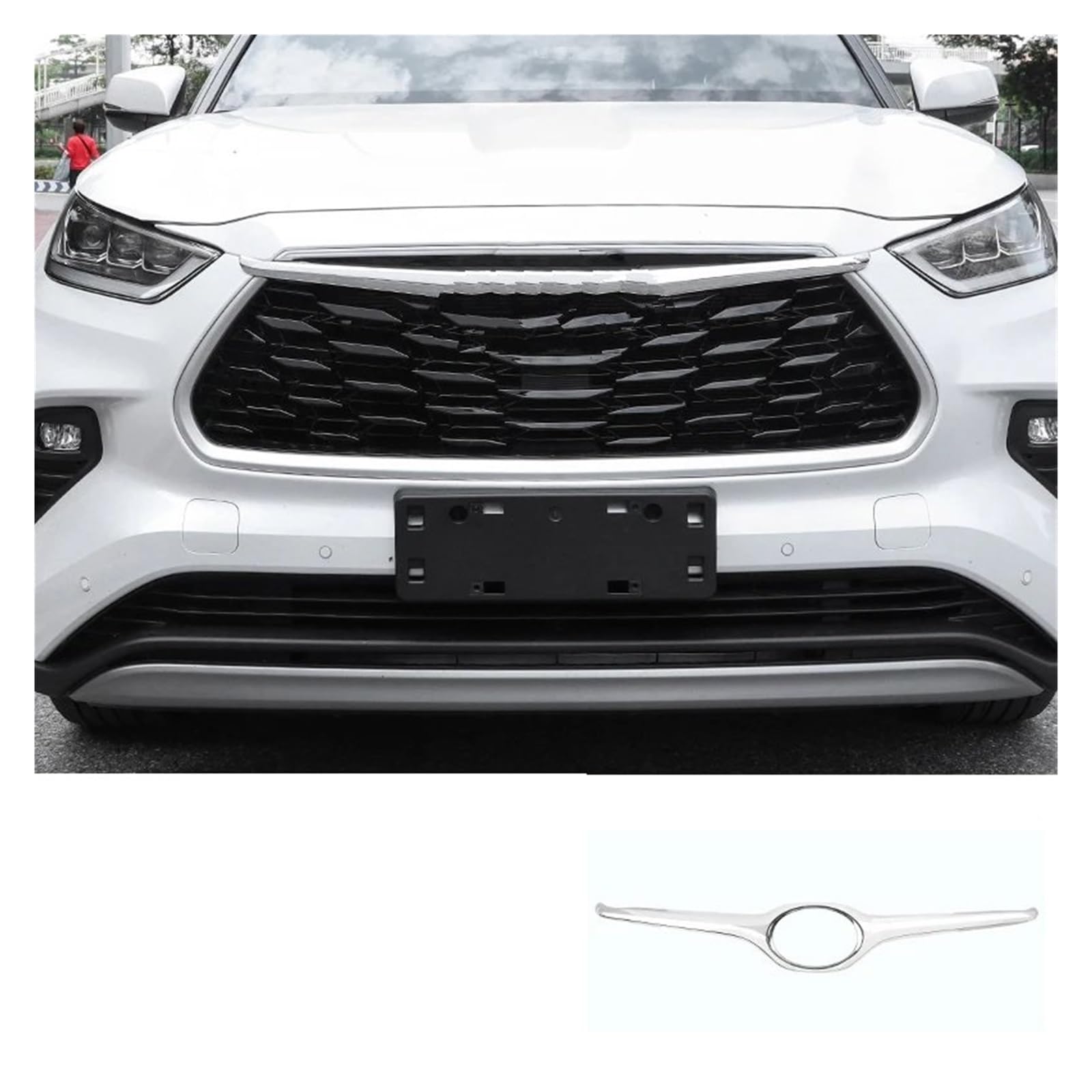 Frontgrills Für Toyota Für Highlander XU70 2023 2021 2022 Auto Kühlergrill Dekoration Patch Net Alle Sterne Paste Front Bumper Grille(Type M) von TPSOBRU