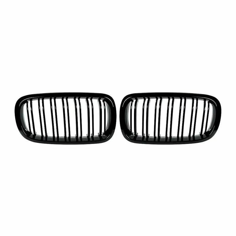 Frontgrills Für X5 F15 X6 F16 X5M F85 X6M F86 2014-2018 Glanz Schwarz Auto Kühlergrill Grill Vorne Niere 2 Linie Doppel Lamellen Front Bumper Grille von TPSOBRU