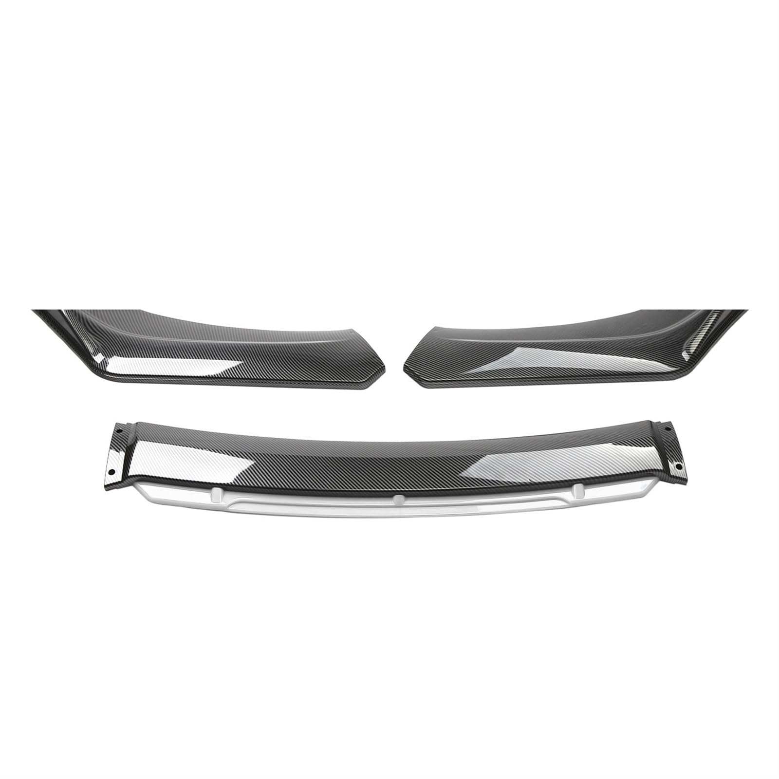 Frontstoßstange Lippe Universal Style Auto Frontstoßstange Lip Body Kit Spoiler Carbon Fibe Dekorative Streifen Stoßstange Canard Lip Splitter Auto-Frontspoiler(Carbon Fiber White) von TPSOBRU