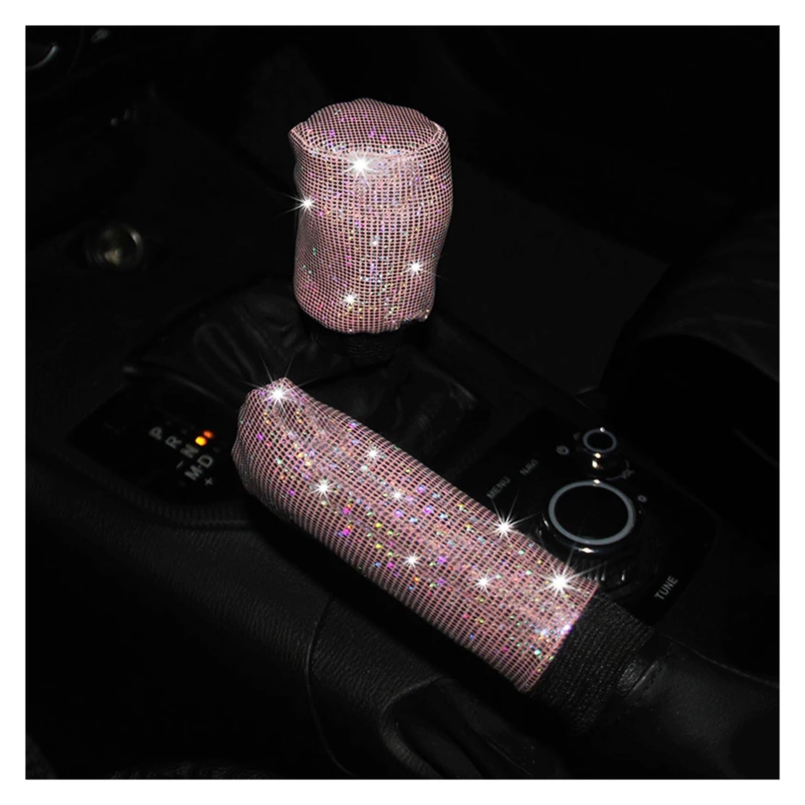 Interieurleisten Diamant Strass Auto Lenkrad Abdeckung 37/38 cm Auto Innen Zubehör Frauen Fall Auto Styling Vier Jahreszeiten Innenausstattung(Silver 2PCS) von TPSOBRU