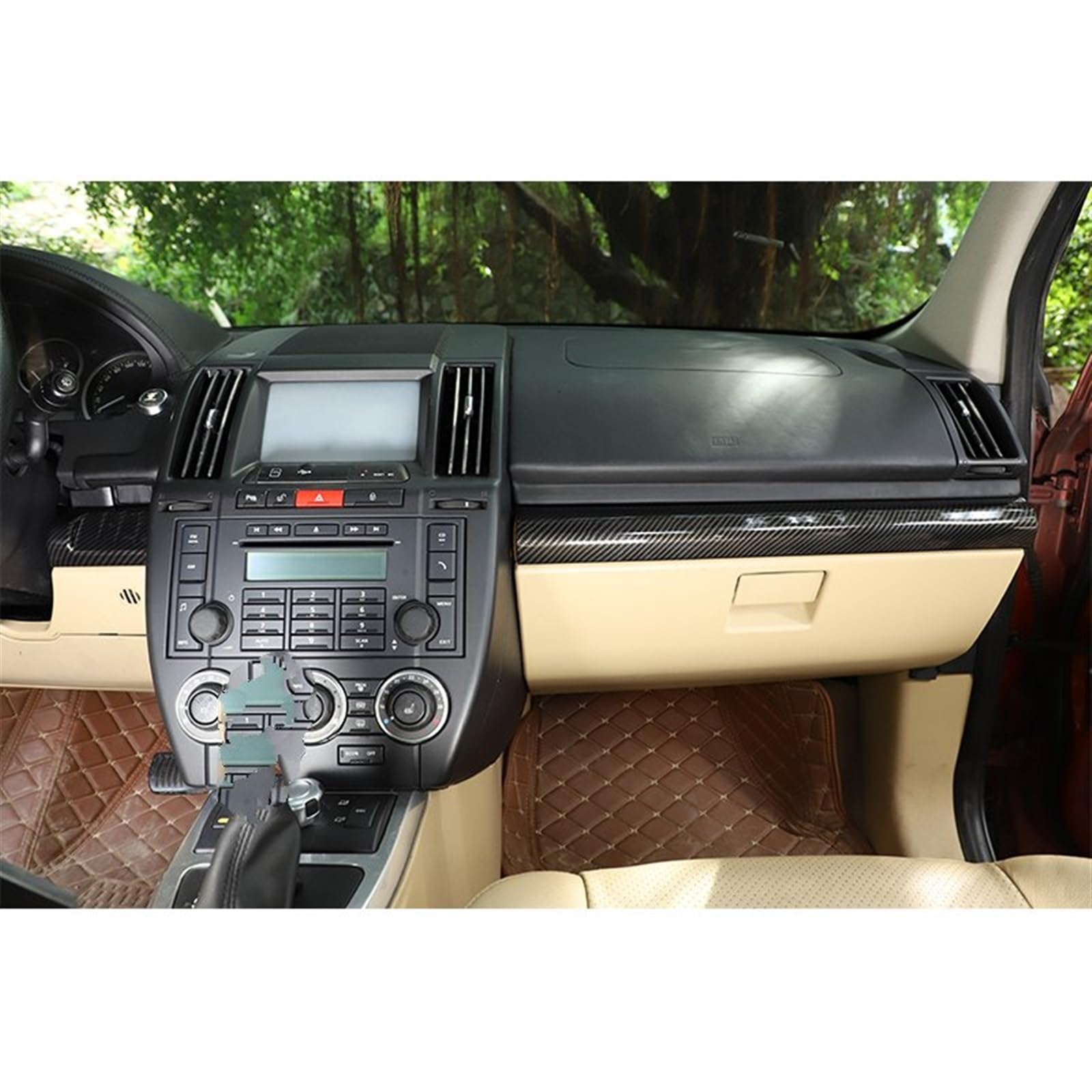 Interieurleisten Für Land Für Rover Für Freelander 2 2007-2015 ABS Innen Zubehör Center Console Dashboard Abdeckung Auto Trim Aufkleber LHD Innenausstattung(Carbon Fiber) von TPSOBRU