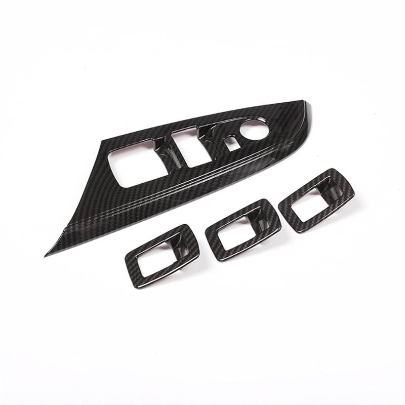 Interieurleisten Für X3 Für X4 Für F25 Für F26 2011-2017 ABS Carbon Faser Auto Fenster Glas Hebe Schalter Tasten Rahmen Dekoration Abdeckung Trim Zubehör Innenausstattung(Carbon Fiber) von TPSOBRU