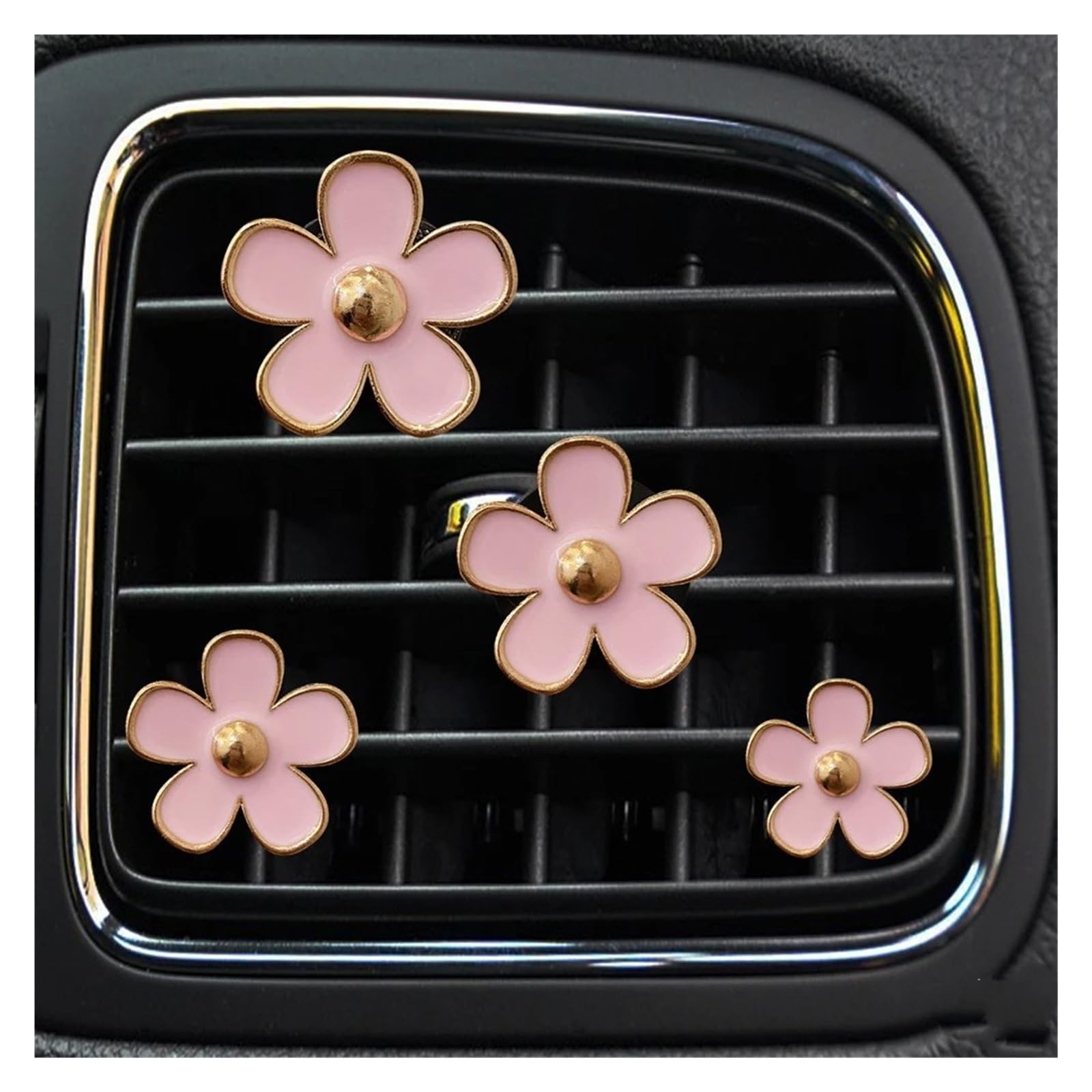 Interieurleisten Zubehör 4 Teile/satz Auto Outlet Vent Parfüm Clips Auto Lufterfrischer Klimaanlage Aromatherapie Kleine Gänseblümchen Innen Dekoration Car Innenausstattung(Pink) von TPSOBRU