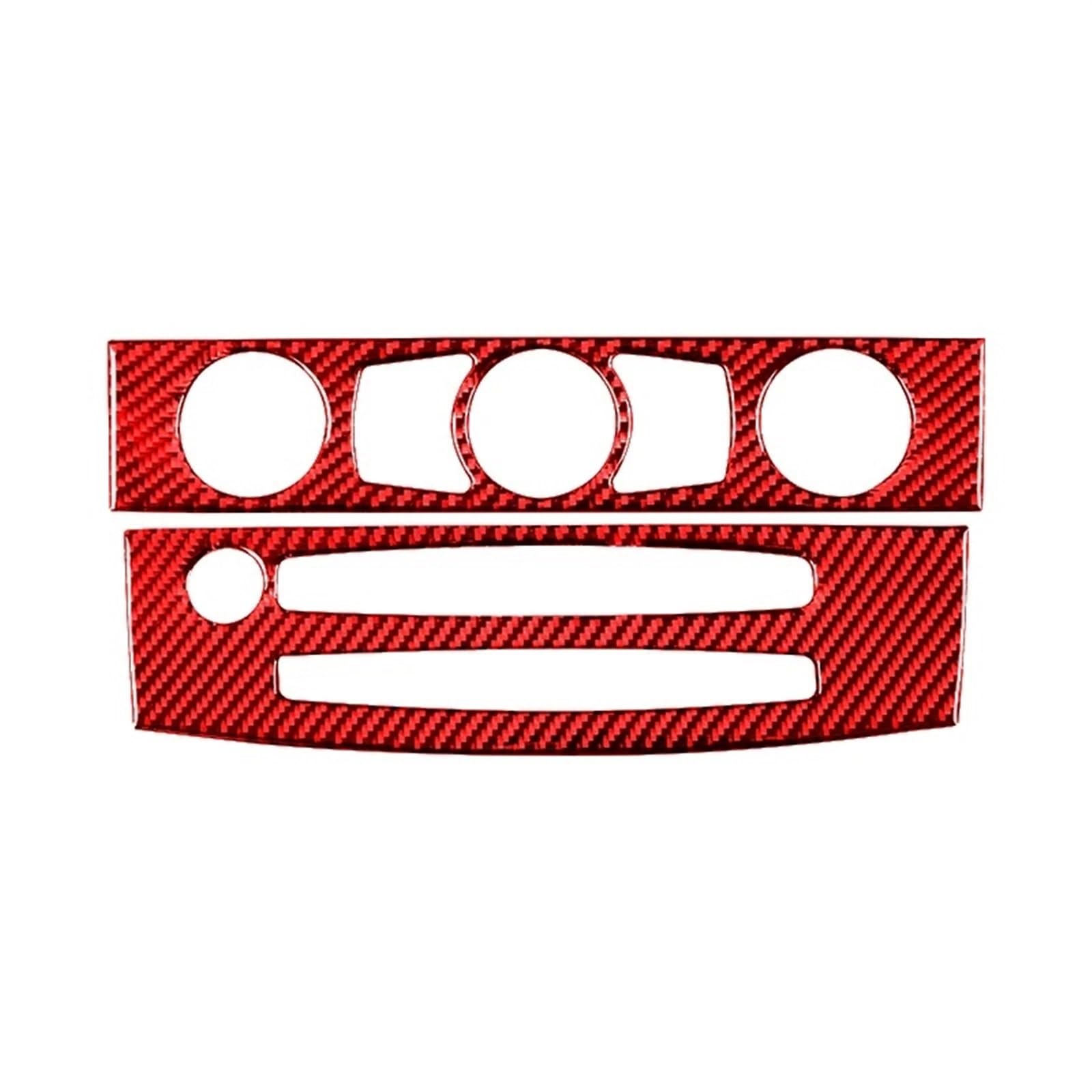 Interieurleisten Zubehör Für 5 Series E60 2004-2010 Carbon Fiber Innen Auto Klimaanlage CD Bedienfeld Trim Abdeckung Rahmen Aufkleber Car Innenausstattung(Style B(Red)) von TPSOBRU