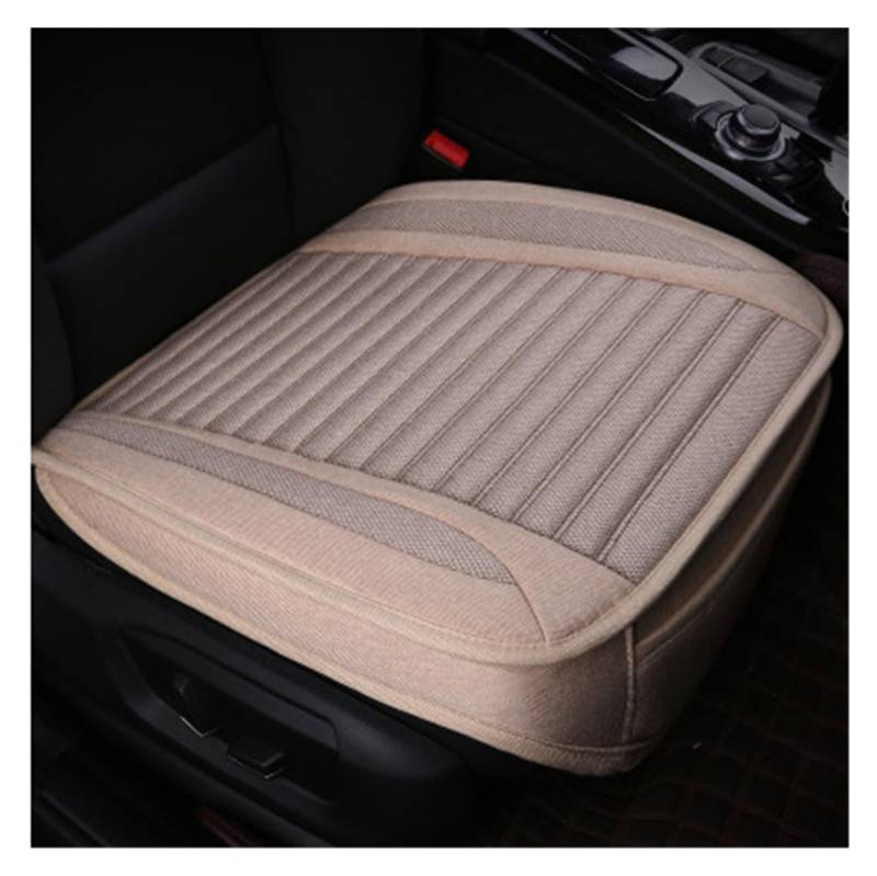 TPSOBRU Auto-Schonbezug Atmungsaktive Autositzabdeckung 9D Flachs Sitzschutzkissen Four Seasons Universal Vorder- Und Rücksitz Anti-Rutsch-Pad Fahrermatte Autositzbezug(Beige Front) von TPSOBRU