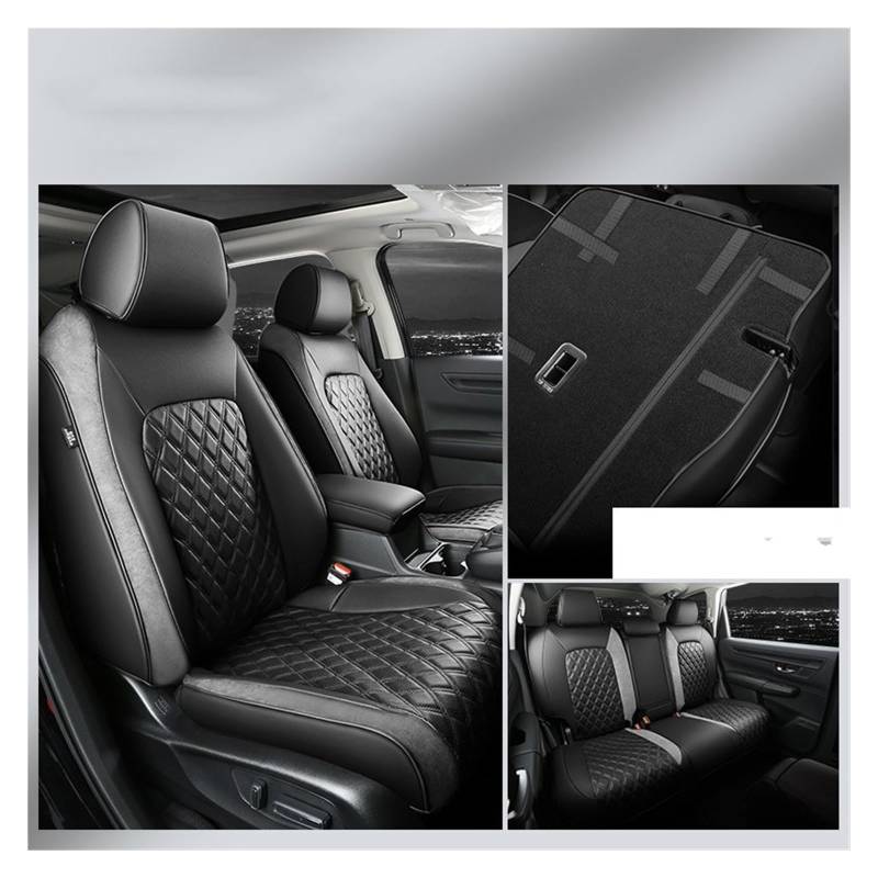 TPSOBRU Auto-Schonbezug Für CRV Autozubehör Sitzbezüge Komplettset Mittelperforiertes Leder Autositzbezug(Gray) von TPSOBRU