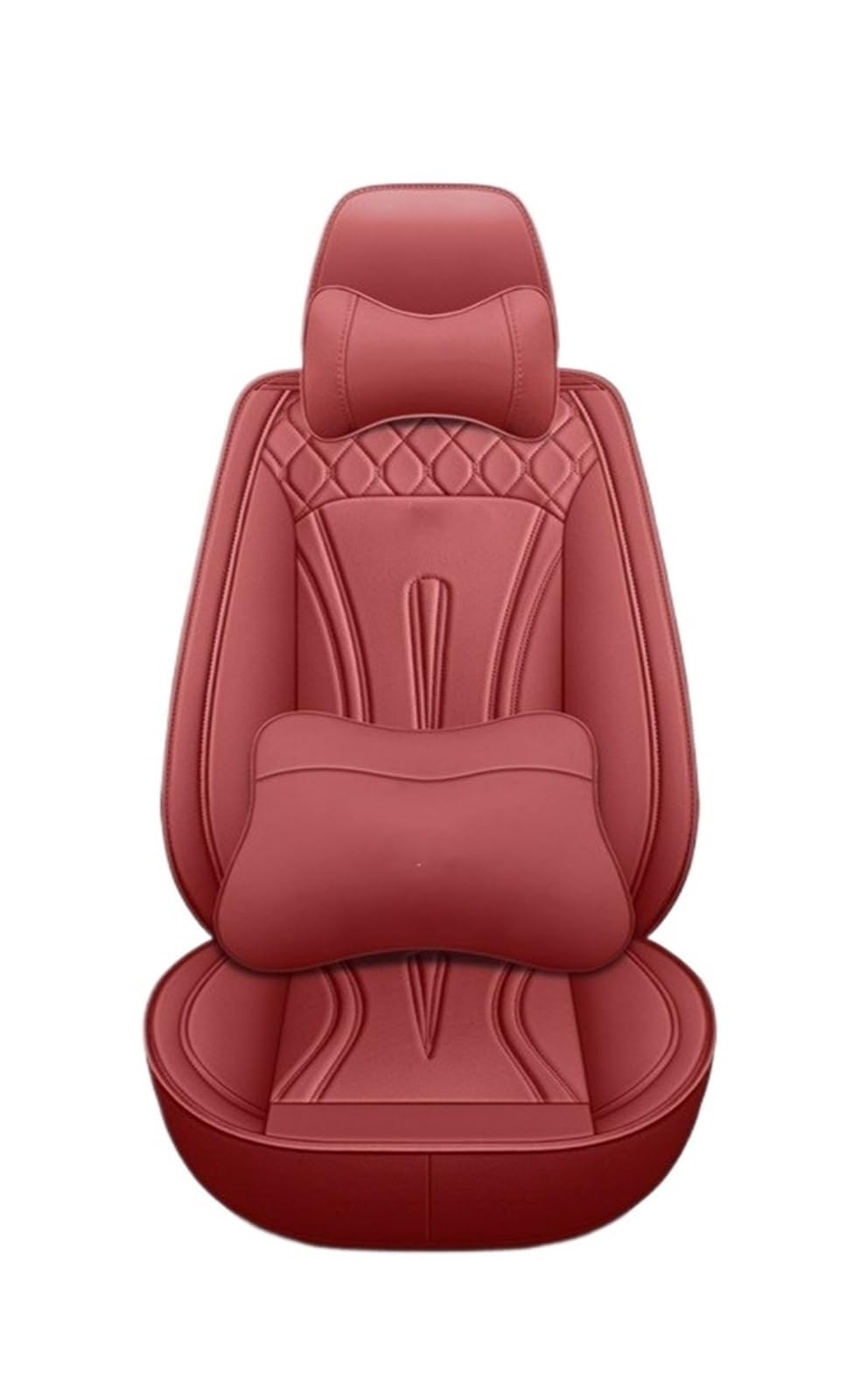 TPSOBRU Auto-Schonbezug Für SEAT Für Leon Für Ibiza Für Tarraco Für Ateca Für Arona Für Formentor Alle Modelle Universal 5seat Auto Leder Sitzbezüge Autositzbezug(Wine red pilow) von TPSOBRU