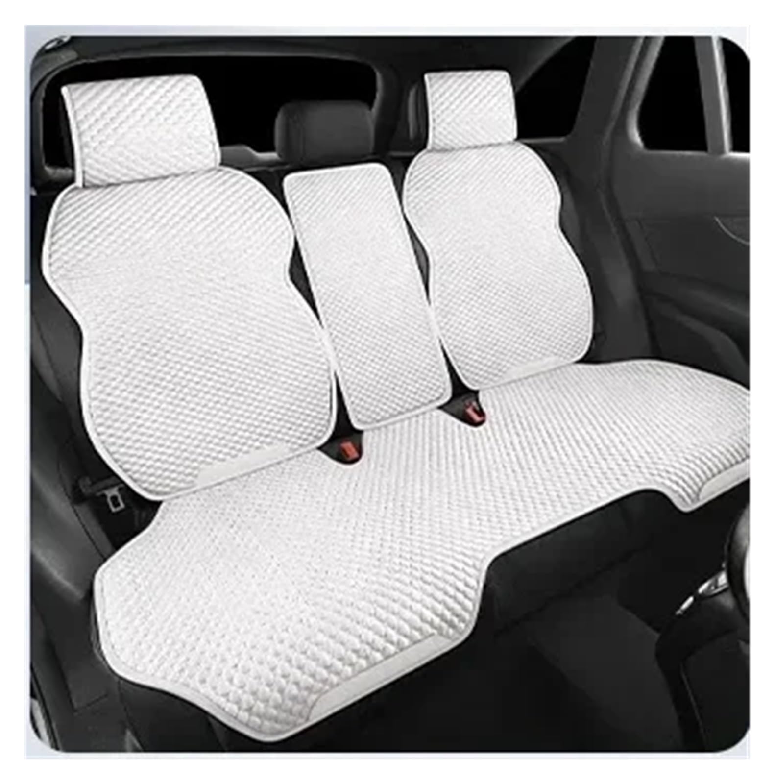 TPSOBRU Auto-Schonbezug Universal Auto Sitz Abdeckung Vier Saison Auto EIS Seide Atmungsaktive Sitzbezüge Für Auto Kühlen Sitze Abdeckung Schutz Autositzbezug(White Back seat Set) von TPSOBRU