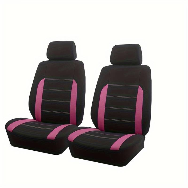 TPSOBRU Auto-Schonbezug Vordersitzbezüge Aus Polyester Universalgröße 2 Passend Für Die Meisten Autos SUVs LKWs Lieferwagen Autozubehör Innenausstattung Autositzbezug(Pink) von TPSOBRU