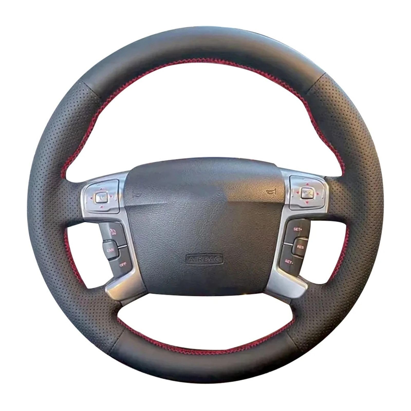 TQABADQ Maßgeschneiderte Lenkradhülle aus echtem Leder, für Ford Mondeo Galaxy S-Max 2006–2014, Autozubehör von TQABADQ