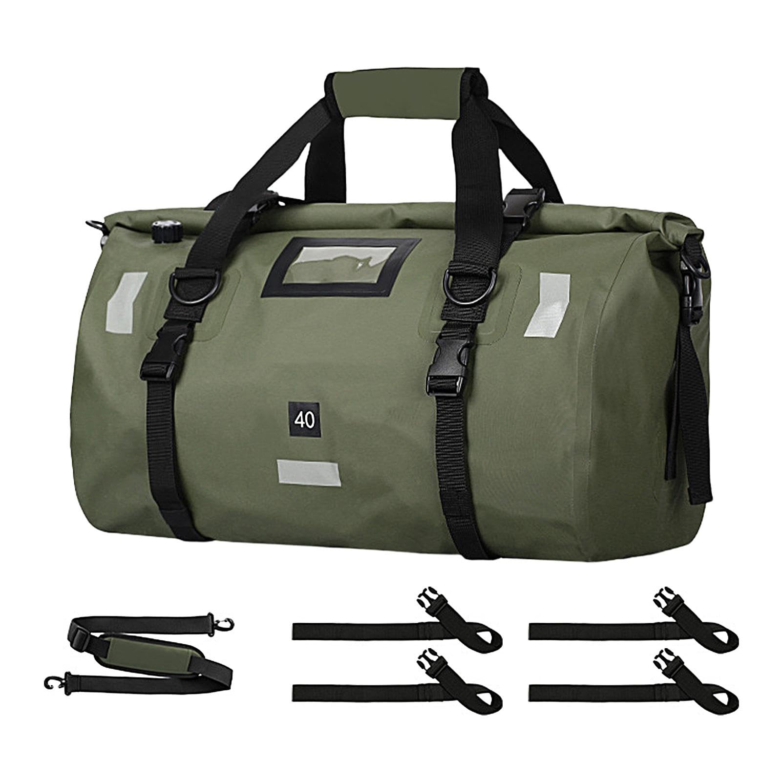 TQEBWUS Motorrad-Reisetasche, wasserdichte Motorradtasche | 40L wasserdichter Trockenrucksack | Satteltaschen, robuste, trockene Seesäcke, trockene Seesäcke zum Schwimmen, Camping, Reisen, von TQEBWUS