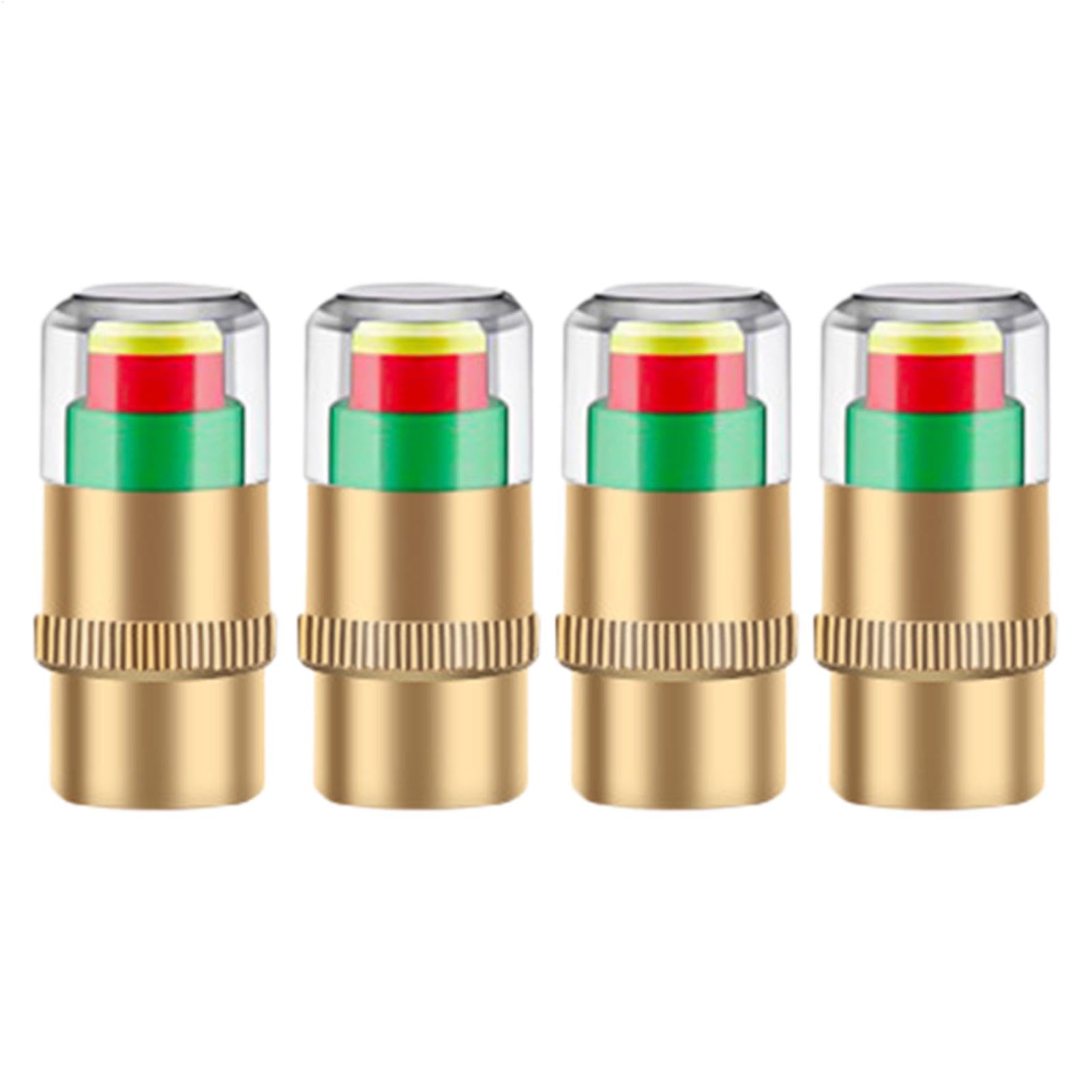 TQEBWUS Reifendruckkappen, Reifenkappen mit Manometer,Reifenventilkappen Druckanzeige - 4X Ventilschaftkappen-Sensor, Autoreifen-Luftkappen, Reifendrucküberwachung für Auto, Motorrad, Radfahren von TQEBWUS