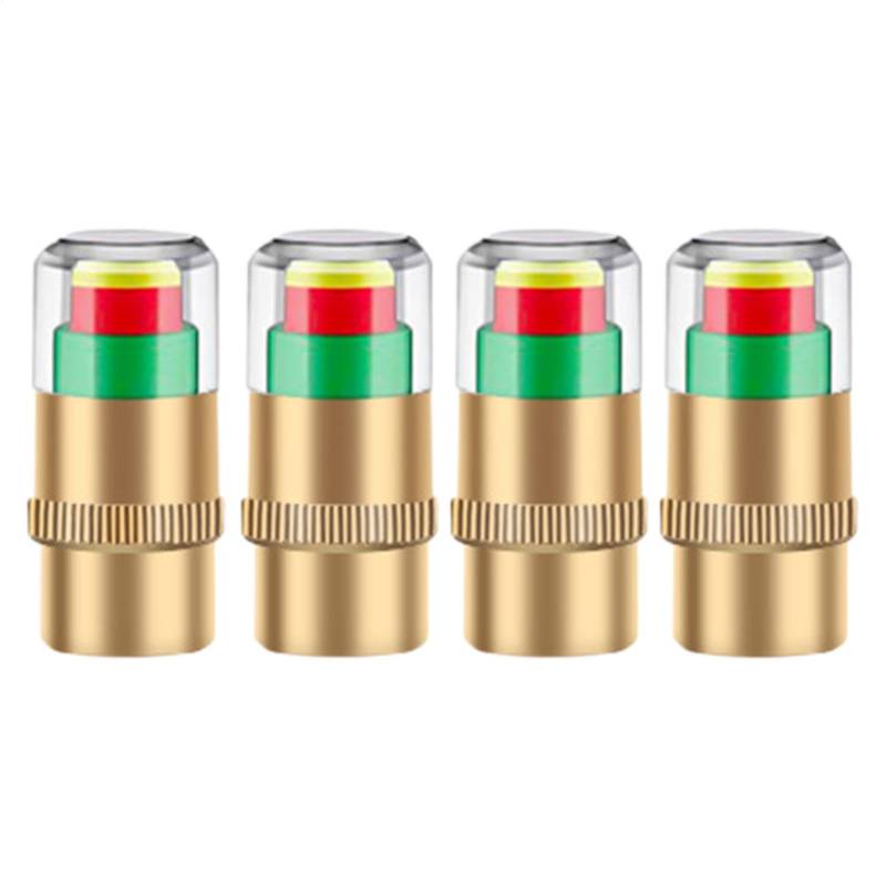 TQEBWUS Reifendruckkappen, Reifenkappen mit Manometer,Reifenventilkappen Druckanzeige - 4X Ventilschaftkappen-Sensor, Autoreifen-Luftkappen, Reifendrucküberwachung für Auto, Motorrad, Radfahren von TQEBWUS