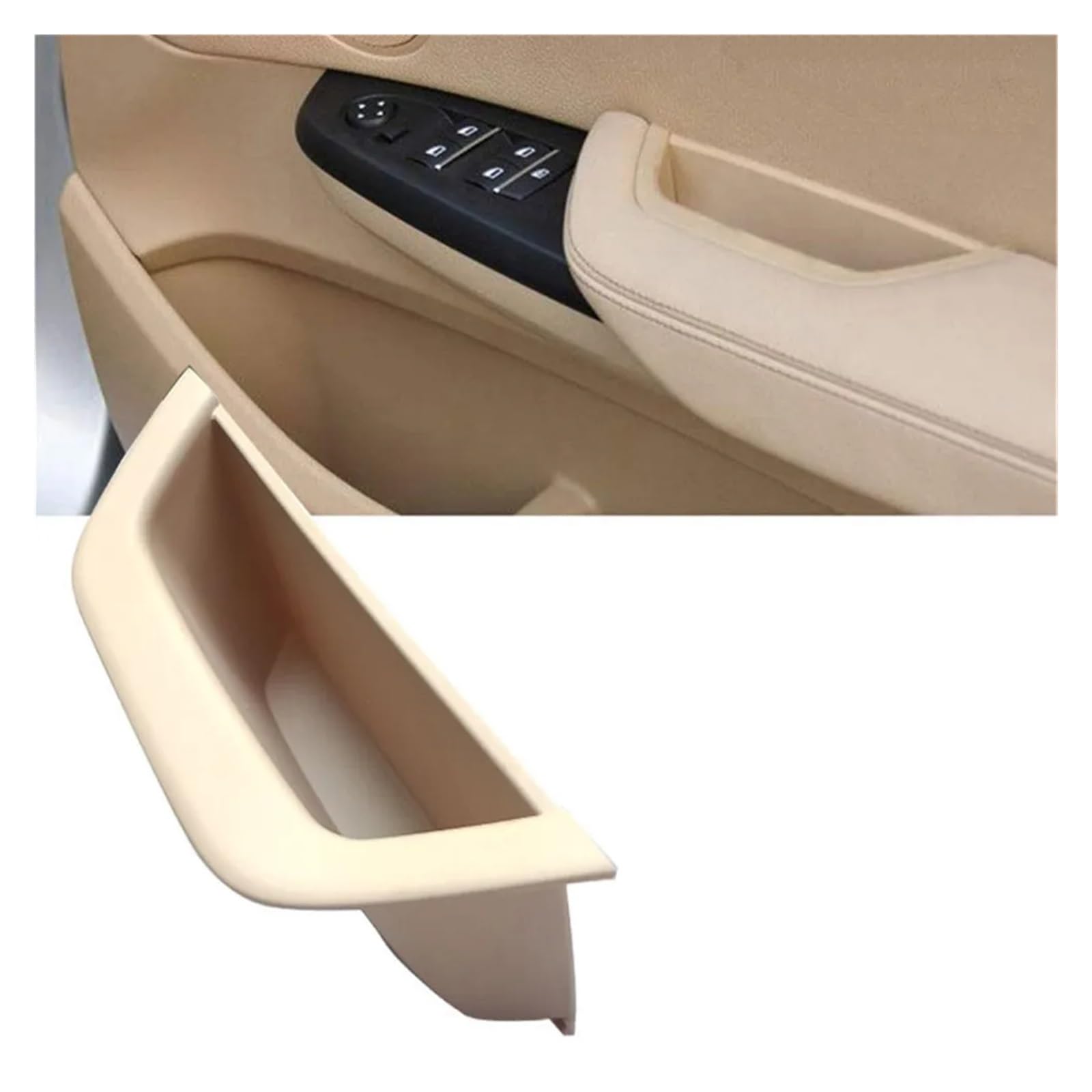 Innentürgriff RHD Top Auto Innentürgriff mit Lederbezug Fahrerarmlehnenverkleidung für X3 X4 F25 F26 2010-2016 Türgriff Innen(Front R Beige) von TQHSAG