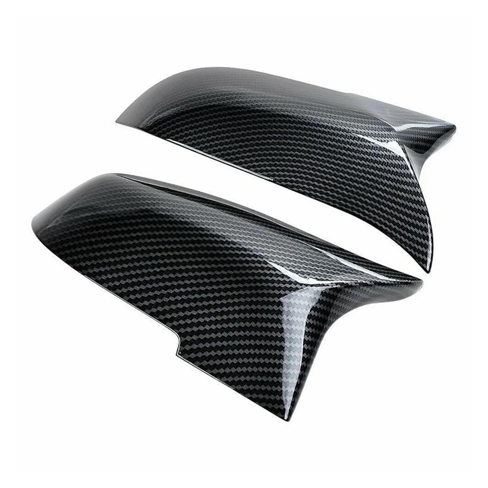 Spiegelabdeckungen 1 Paar für M5 Style Rearview Side Wing Mirror Cover Cap für F01 F10 F11 F18 LCI 2014 Carbon Fiber/Gloss Black Side Mirror Cover Rückspiegel Abdeckung(Kohlefaser) von TQHSAG