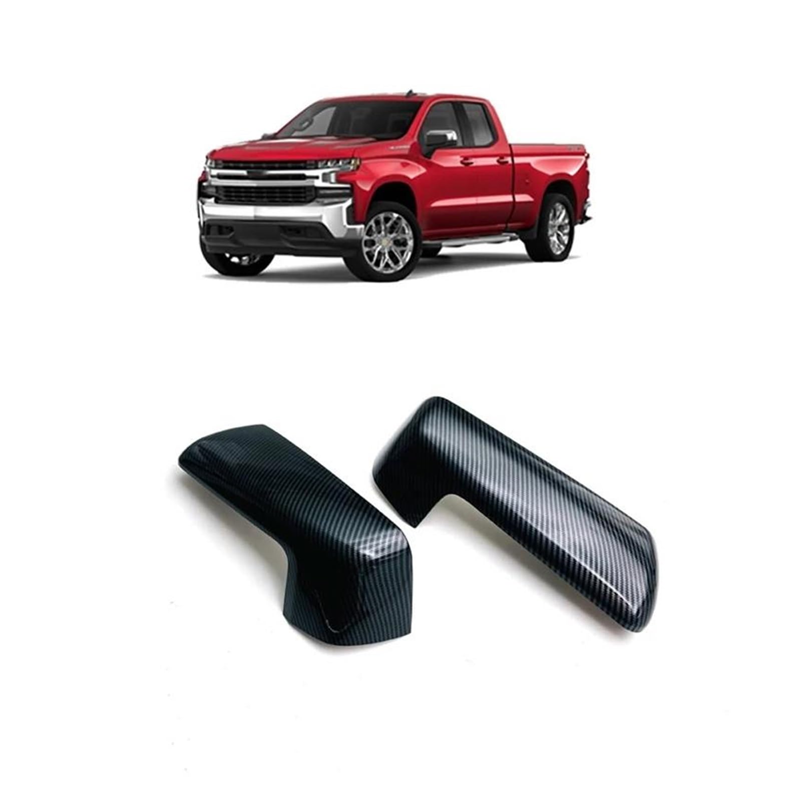 Spiegelabdeckungen Seite Rückspiegel Abdeckung Overlay Caps Für Chevy Für Silverado/GMC Für Sierra 1500 2019 2020 2021 2022 Rückspiegel Abdeckung(Kohlefaser-Stil) von TQHSAG