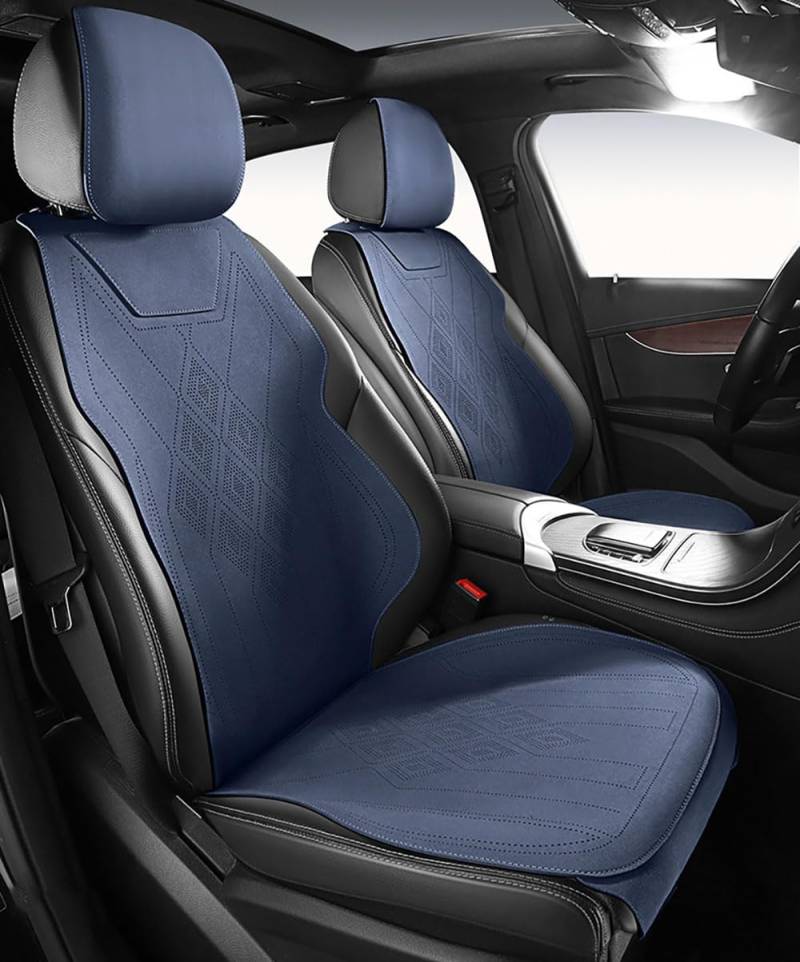 Auto Sitzbezüge Sets für Hyundai Tucson 2019 2020 2021 5-Sitze vorne und hinten Wasserdicht Verschleißfest Innenraum Accessories, B-blue-Split type von TQWUY