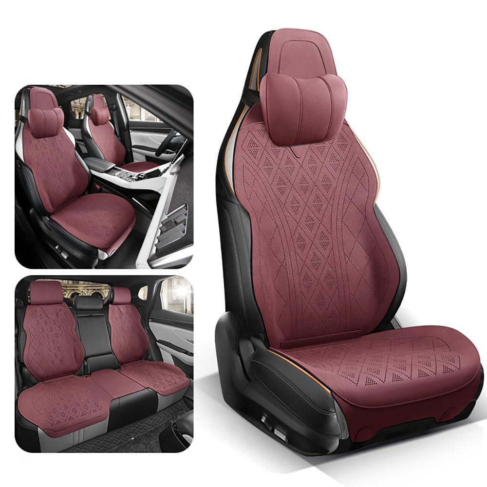 TQWUY Auto Sitzbezüge Sets für Ford Focus MK4 2019-2022 5-Sitze vorne und hinten Wasserdicht Verschleißfest Innenraum Accessories, E-red- one-piece type von TQWUY