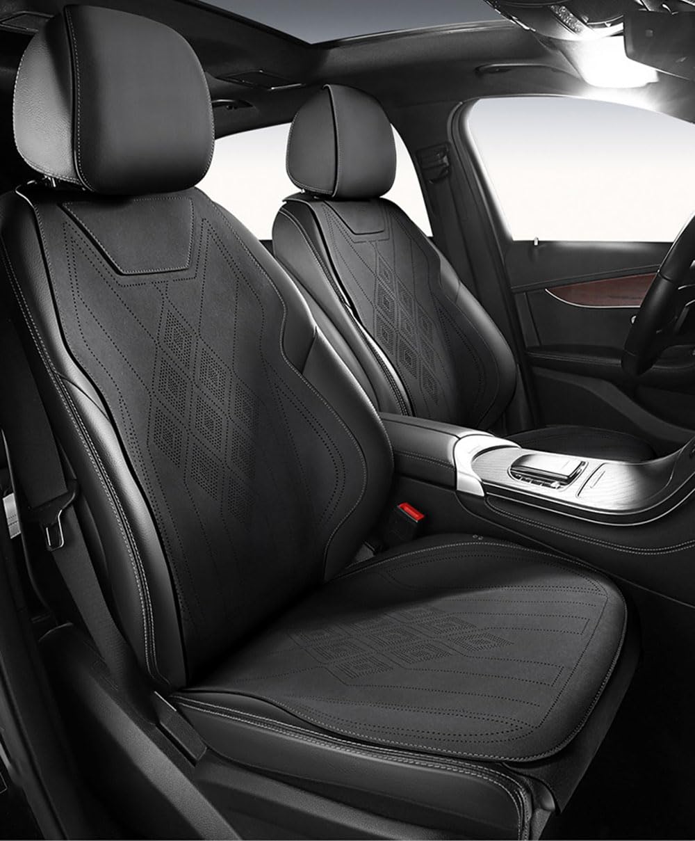 TQWUY Auto Sitzbezüge Sets für Ford GT 2015-2022 5-Sitze vorne und hinten Wasserdicht Verschleißfest Innenraum Accessories,A-Black-Split type von TQWUY