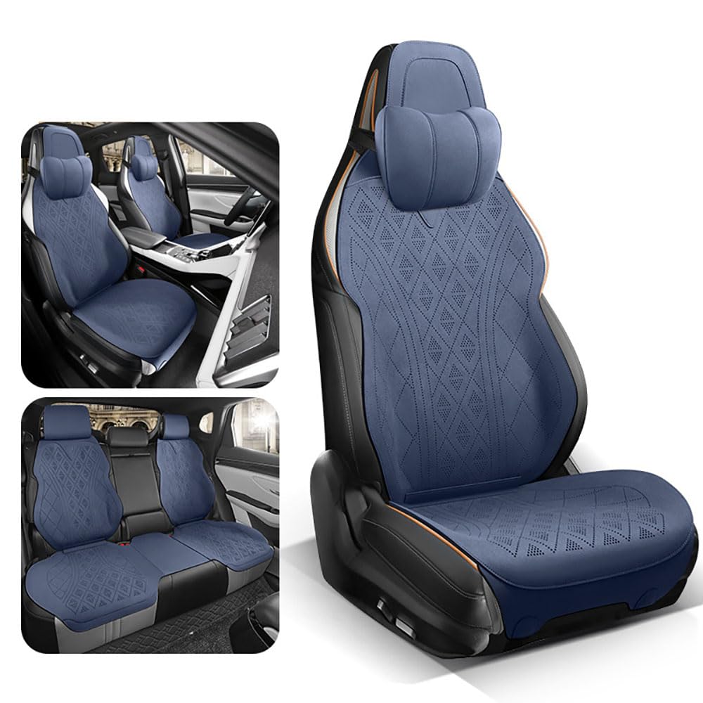 TQWUY Auto Sitzbezüge Sets für Ford KA+ Active Crossover SUV 2016-2022 5-Sitze vorne und hinten Wasserdicht Verschleißfest Innenraum Accessories, B-blue- one-piece type von TQWUY