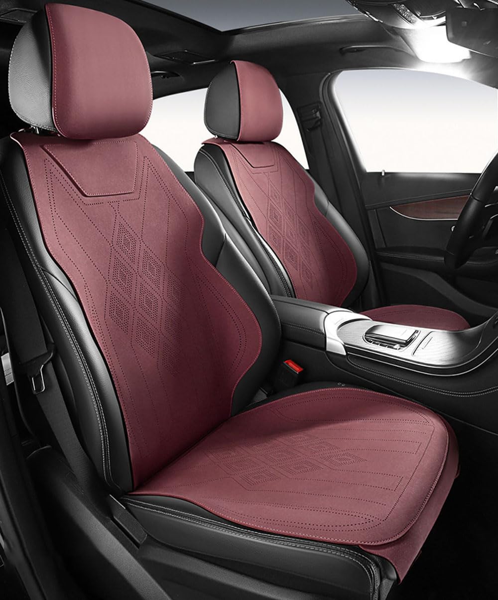 TQWUY Auto Sitzbezüge Sets für Ford KA+ Active Crossover SUV 2016-2022 5-Sitze vorne und hinten Wasserdicht Verschleißfest Innenraum Accessories, E-red-Split type von TQWUY