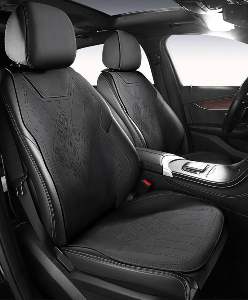 TQWUY Auto Sitzbezüge Sets für Hyundai Genesis 2009-2016 5-Sitze vorne und hinten Wasserdicht Verschleißfest Innenraum Accessories,A-Black-Split type von TQWUY