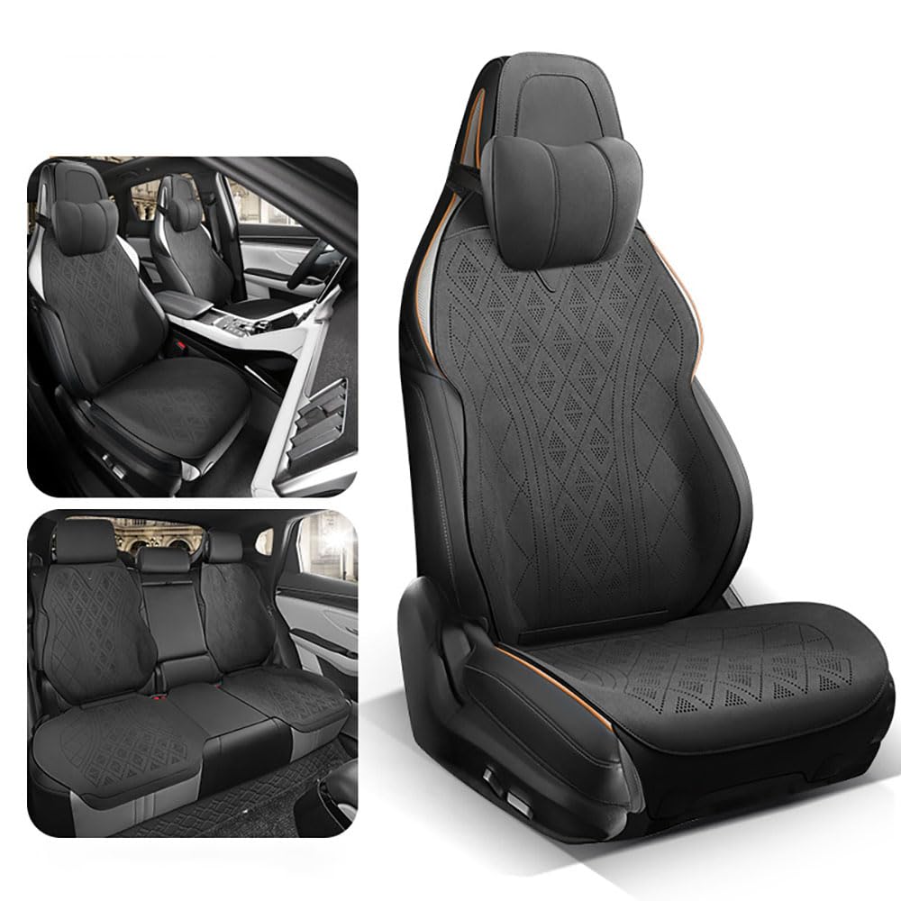 TQWUY Auto Sitzbezüge Sets für Hyundai Sonata YF 2009-2016 5-Sitze vorne und hinten Wasserdicht Verschleißfest Innenraum Accessories,A-Black- one-piece type von TQWUY