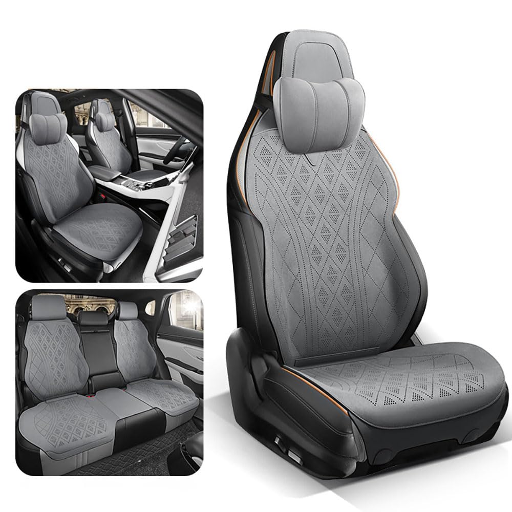 TQWUY Auto Sitzbezüge Sets für Jaguar XK XKR 2006-2015 5-Sitze vorne und hinten Wasserdicht Verschleißfest Innenraum Accessories, F-grey- one-piece type von TQWUY