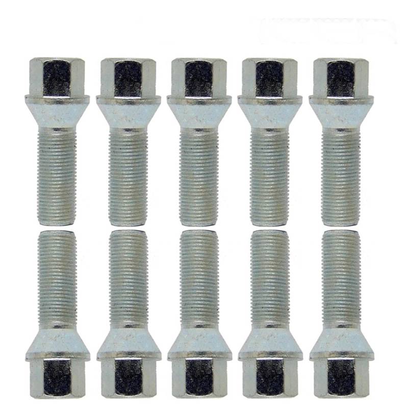 10x Radschrauben Radbolzen Kegelbund M14x1,25 38mm kompatibel mit BMW X5 X6 1er 2er 3er 4er 5er 6er 7er X3 von TRACER