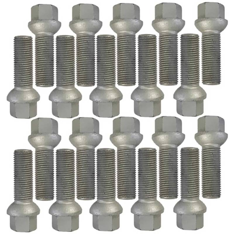 20 Radschrauben Radbolzen Kugelbund M14x1,5 37mm kompatibel mit Audi Mercedes-Benz Seat von TRACER