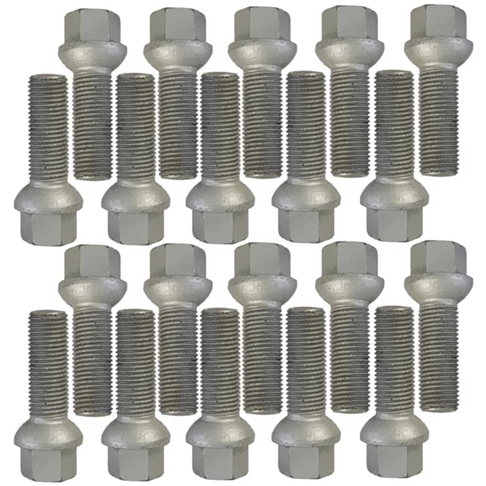 20 Radschrauben Radbolzen Kugelbund M14x1,5 37mm kompatibel mit Skoda VW von TRACER