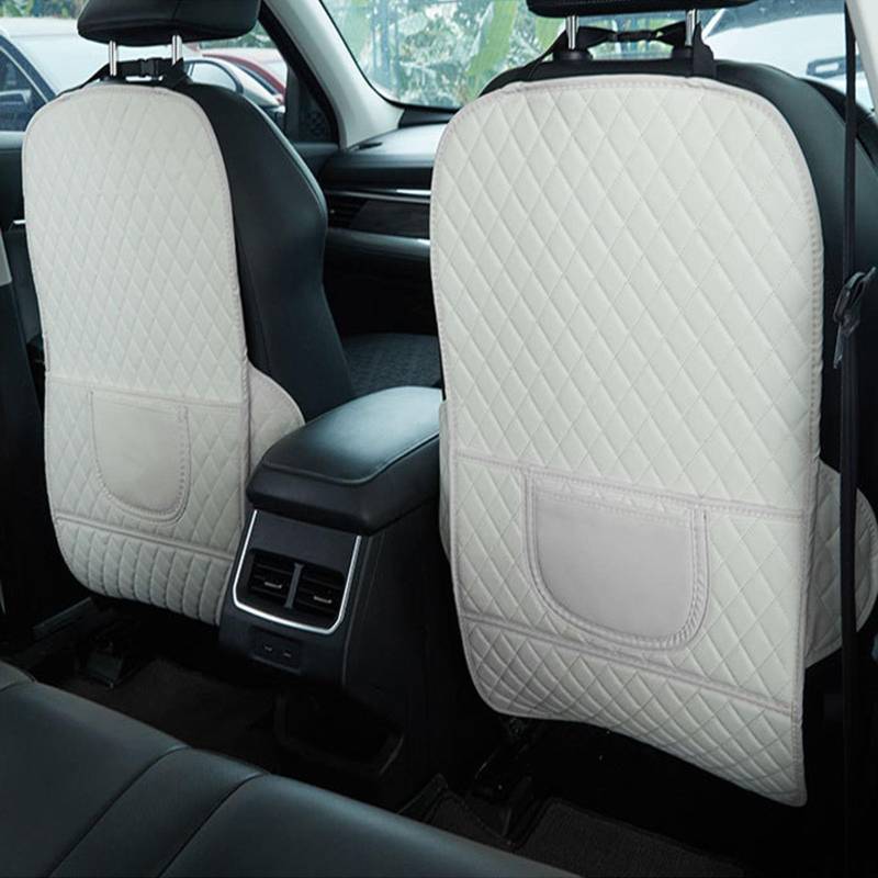 2 Stück Auto Rückenlehnenschutz für Ford Mondeo MK3 2000 2001 2002 2003 2004 2005-2007 - Leder Autositz Rückseite Schutz Kick-Matten mit 1 Taschen - Sitzschutz Auto Rückenlehne Wasserdichte(Long Style von TRACYE