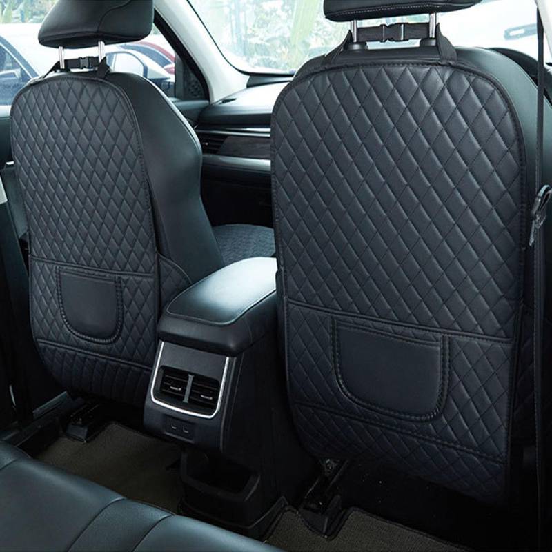 2 Stück Auto Rückenlehnenschutz für Ford Mondeo MK4 2007 2008 2009 2010 2011 2012-2014 - Leder Autositz Rückseite Schutz Kick-Matten mit 1 Taschen - Sitzschutz Auto Rückenlehne Wasserdichte(Long Style von TRACYE