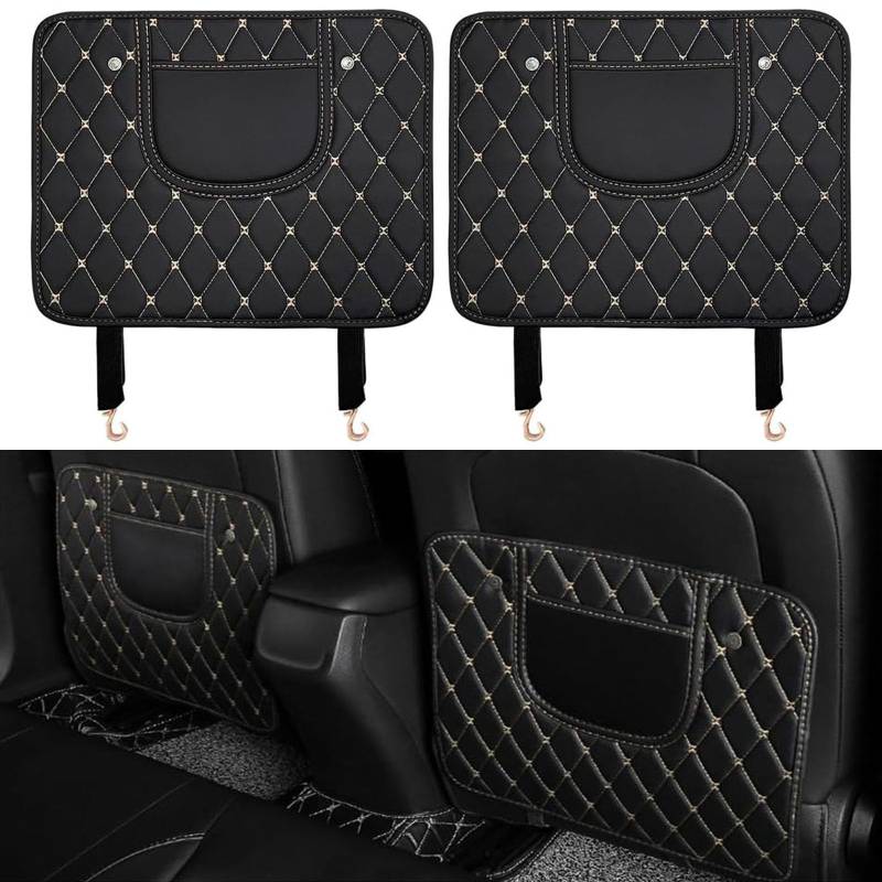 2 Stück Auto Rückenlehnenschutz für Ford Mondeo MK4 2007 2008 2009 2010 2011 2012-2014 - Leder Autositz Rückseite Schutz Kick-Matten mit 1 Taschen - Sitzschutz Auto Rückenlehne Wasserdichte(Short Styl von TRACYE