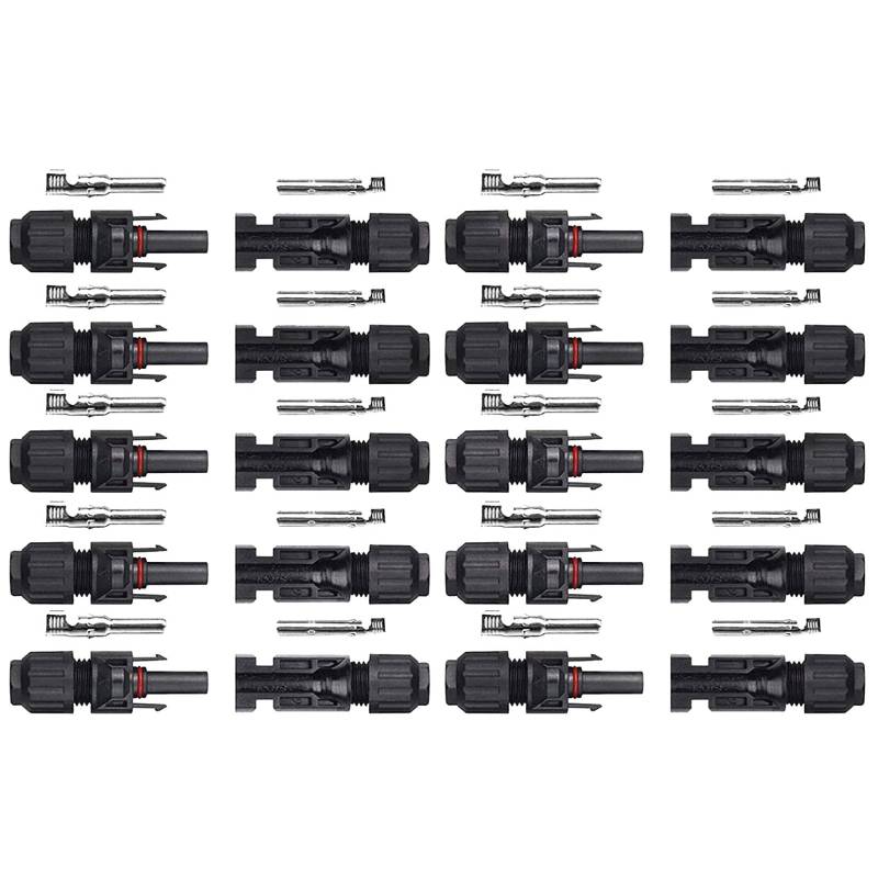 TRAMILY Solarpanel Stecker, Männlich/Weiblich Solarpanel Kabelstecker, Photovoltaik Steckverbinder Doppelte Dichtungsringe für bessere Wasserdichtigkeit 10 Paar von TRAMILY