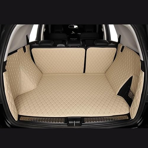 Auto Kofferraumwanne Für Benz Für EQA Für EQB Für EQC Für EQS 2023 2022 2021 2020 Autoteppich Innenteil Langlebig Custom Leather Trunk Mat(Beige) von TRASH BIN