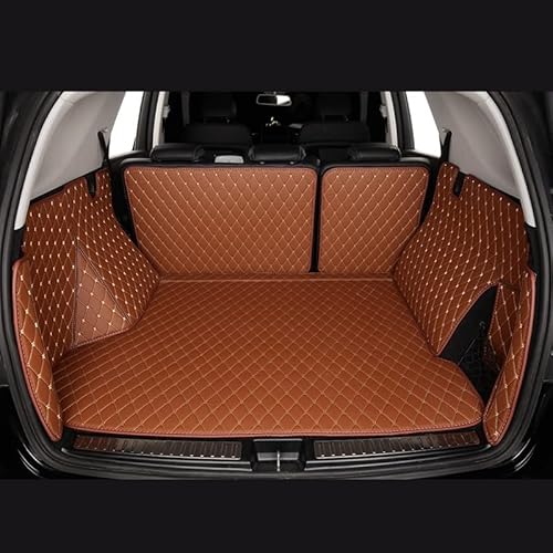 Auto Kofferraumwanne Für Benz Für EQA Für EQB Für EQC Für EQS 2023 2022 2021 2020 Autoteppich Innenteil Langlebig Custom Leather Trunk Mat(Braun) von TRASH BIN