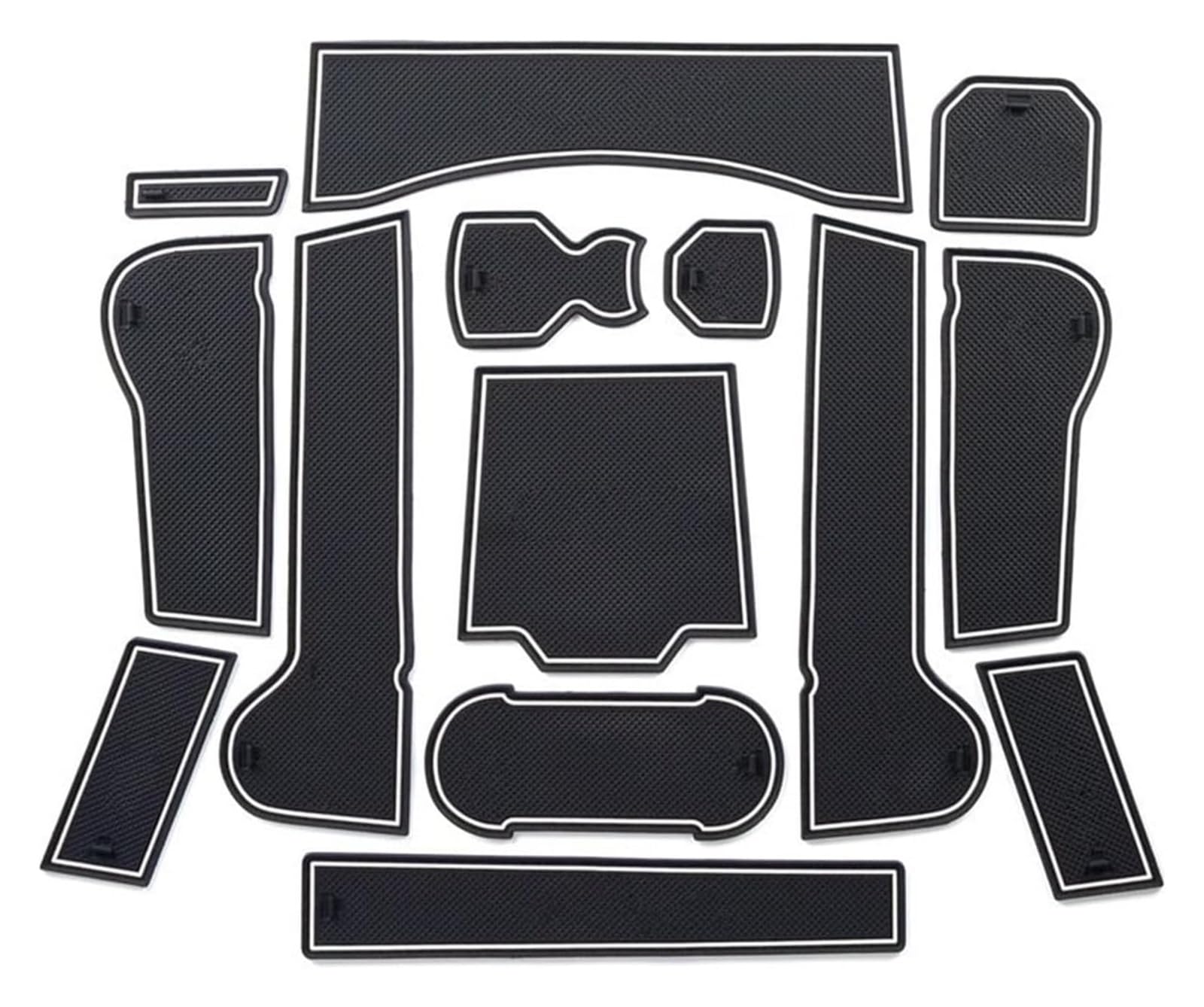 Car Armrest Box Pad Für VW Für T-ROC Für TROC 2017 2018 Mittelkonsole Organizer Box Autoinnenraum Anti-Rutsch-Türnutmatte Cup Pad Dekoration(White) von TRASH BIN