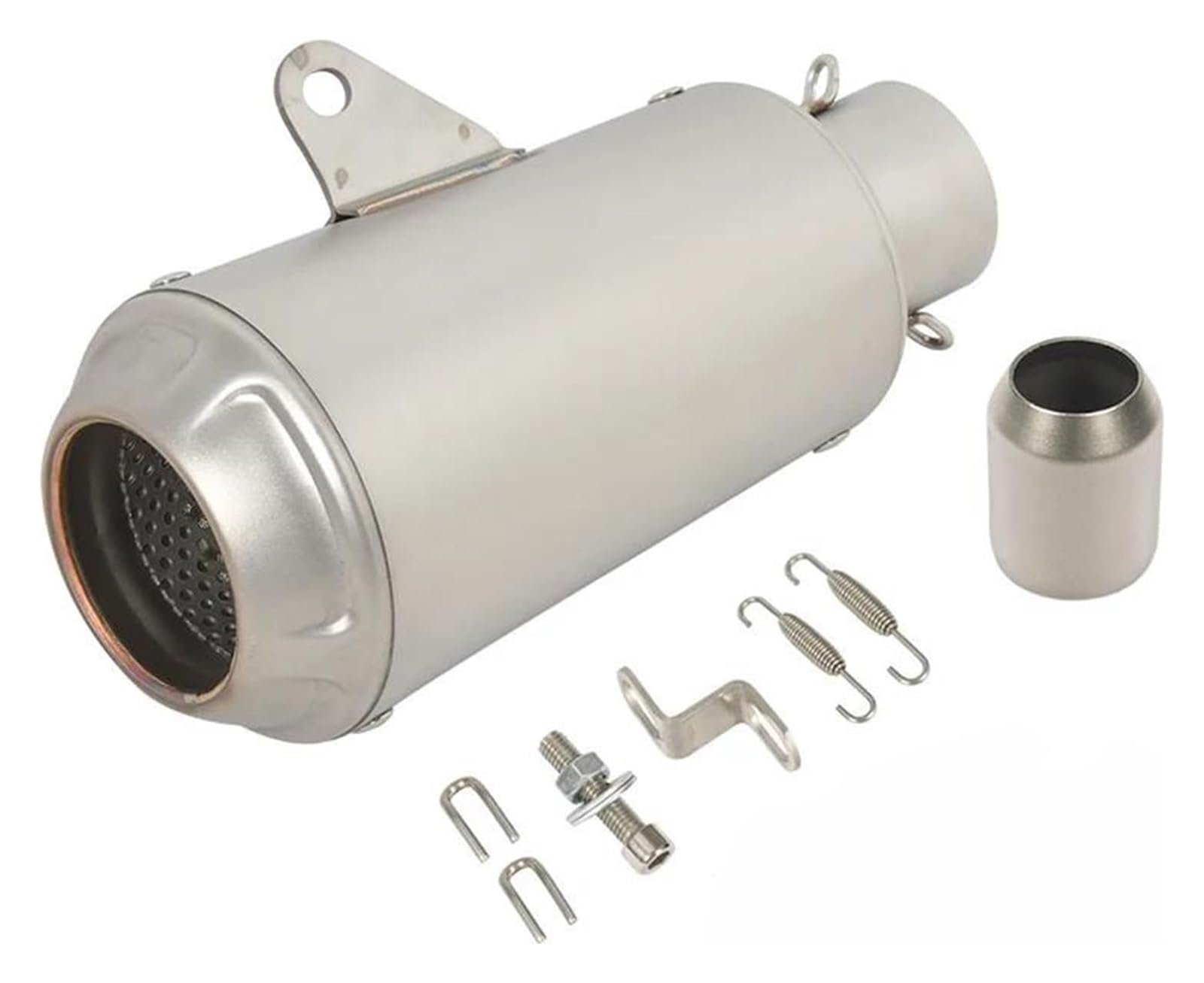 TRASH BIN Für B&MW S1000XR S 1000 XR Motorradauspuff 51MM Universal Motorrad LV-10 Auspuffrohr DB Killer Schalldämpfer Escape Auspuff Schalldämpfer Rohr(Silver) von TRASH BIN