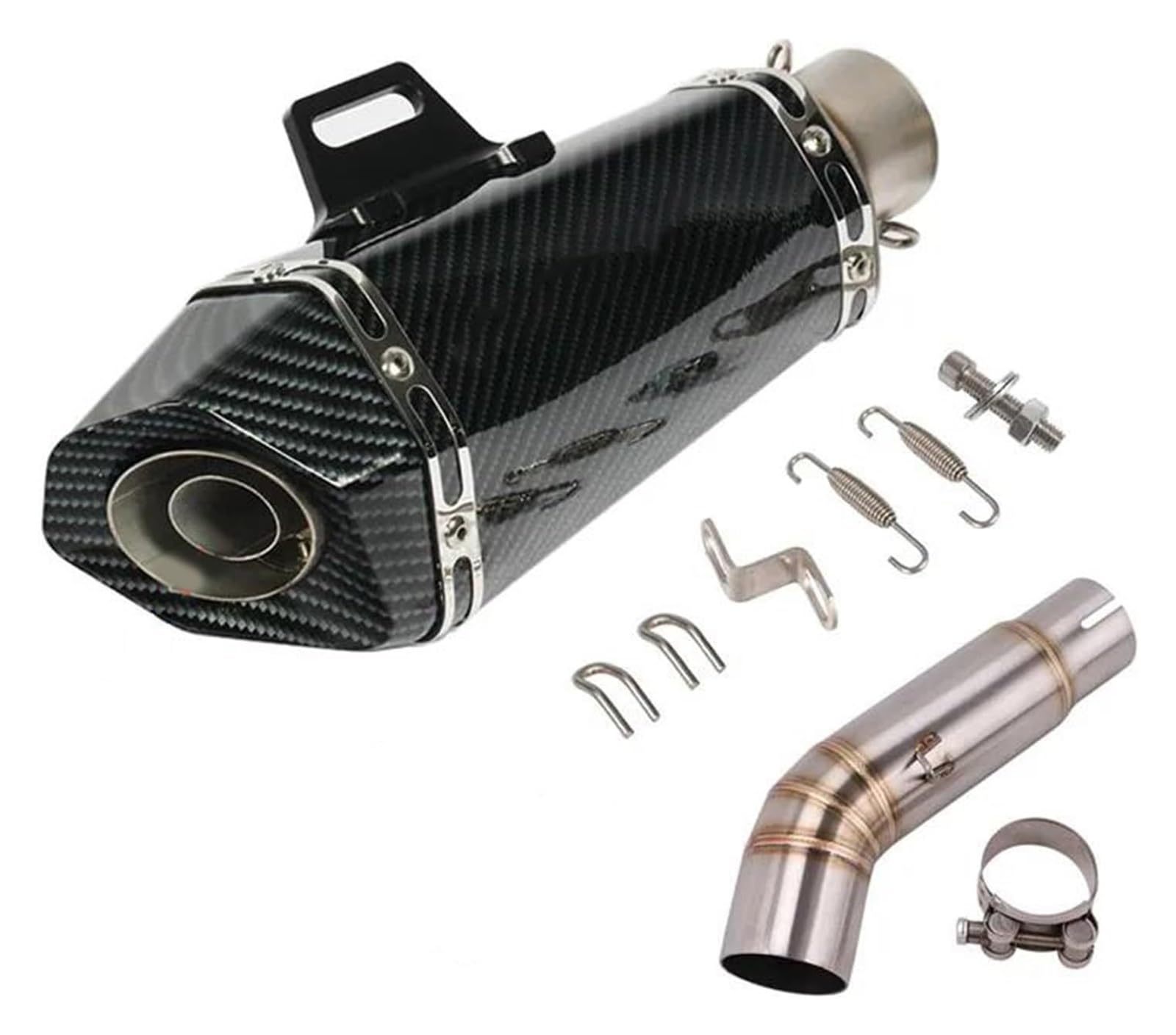 TRASH BIN Für S&uzuki GSXS750 GSX S750 2017 2018 2019 2020 2021 Motorradauspuff Slip-On-Systeme Escape Moto DB Killer Link Pipe Auspuff Schalldämpfer Rohr(Type J) von TRASH BIN