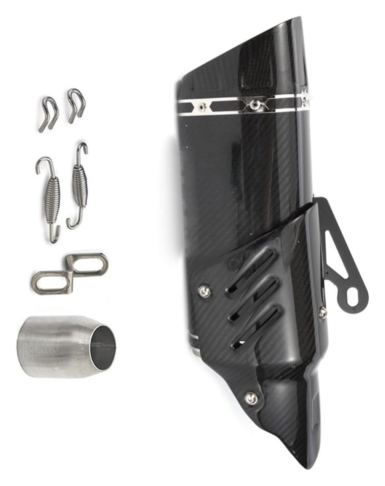 TRASH BIN Für Y&amaha R15 R3 Für K&awasaki Für Ninja 400 Z900 Z650 Motorradauspuff Universal 51mm AK Pipe Escape Schalldämpfer Modifiziert Auspuff Schalldämpfer Rohr(A10) von TRASH BIN