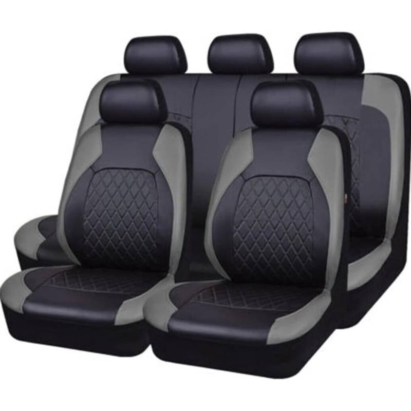 TRASKA Auto-Sitzbezug für Audi Q4 e-tron SUV 2021 2022 2023, 9-teiliges Set Sitzbezug, wasserdichte Autositzschoner Leder, 5 Sitzplätze,B von TRASKA