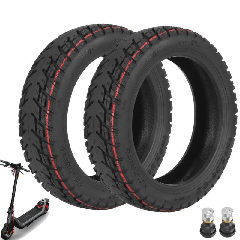 TREFAN 10 * 2,30-6,5 Ersatzräder für NIU KQi2/KQi2 Pro Elektroroller 10 Zoll Reifen Tubeless Schlauchloser Offroad-Reifen Verdickt Explosionsgeschützt Langlebig Sicher Ersatzreifen mit Ventil (2 PCS) von TREFAN